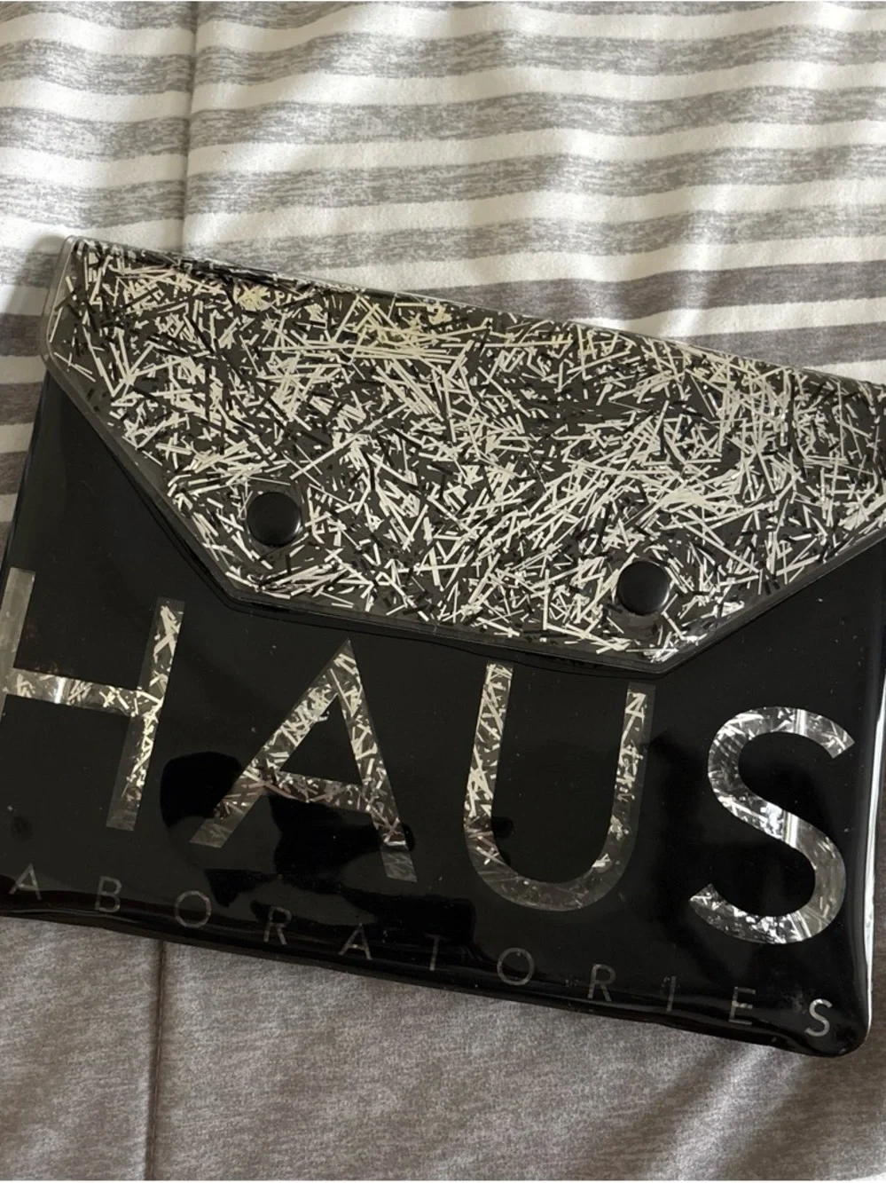 Haus Labs By Lady Gaga Black and White Cosmetic Pouch
